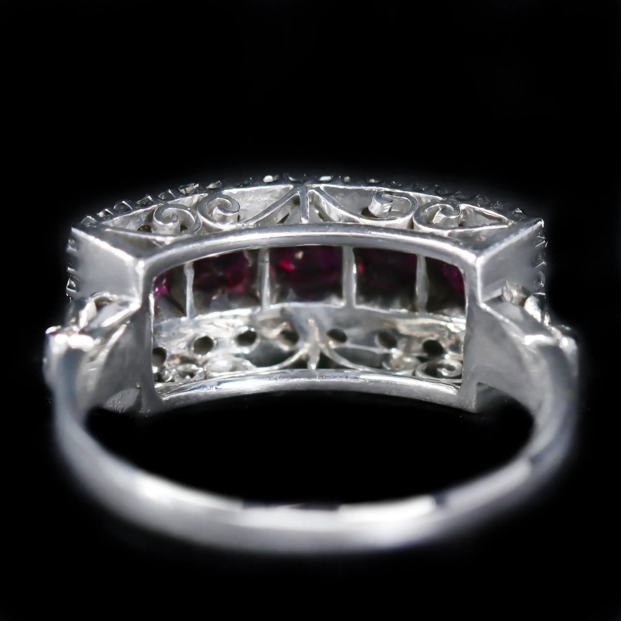 1950's 18K White Gold 1.25 CTW Ruby and Diamond Ring