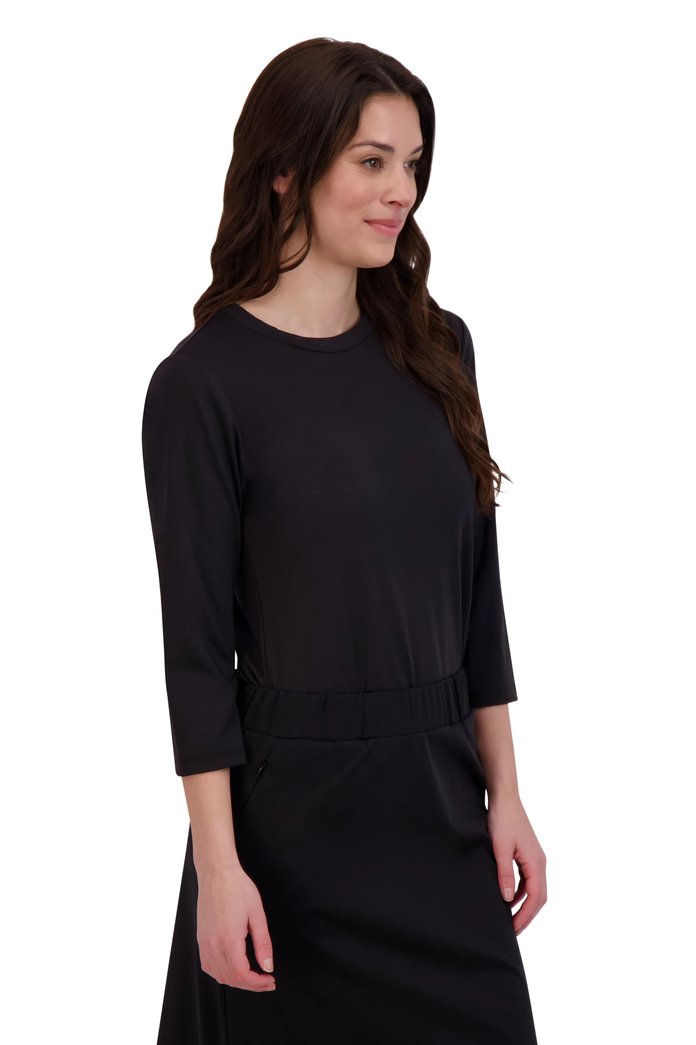 3/4 Sleeve modest Swim Tee-Black (final-sale) Snoga athletics
