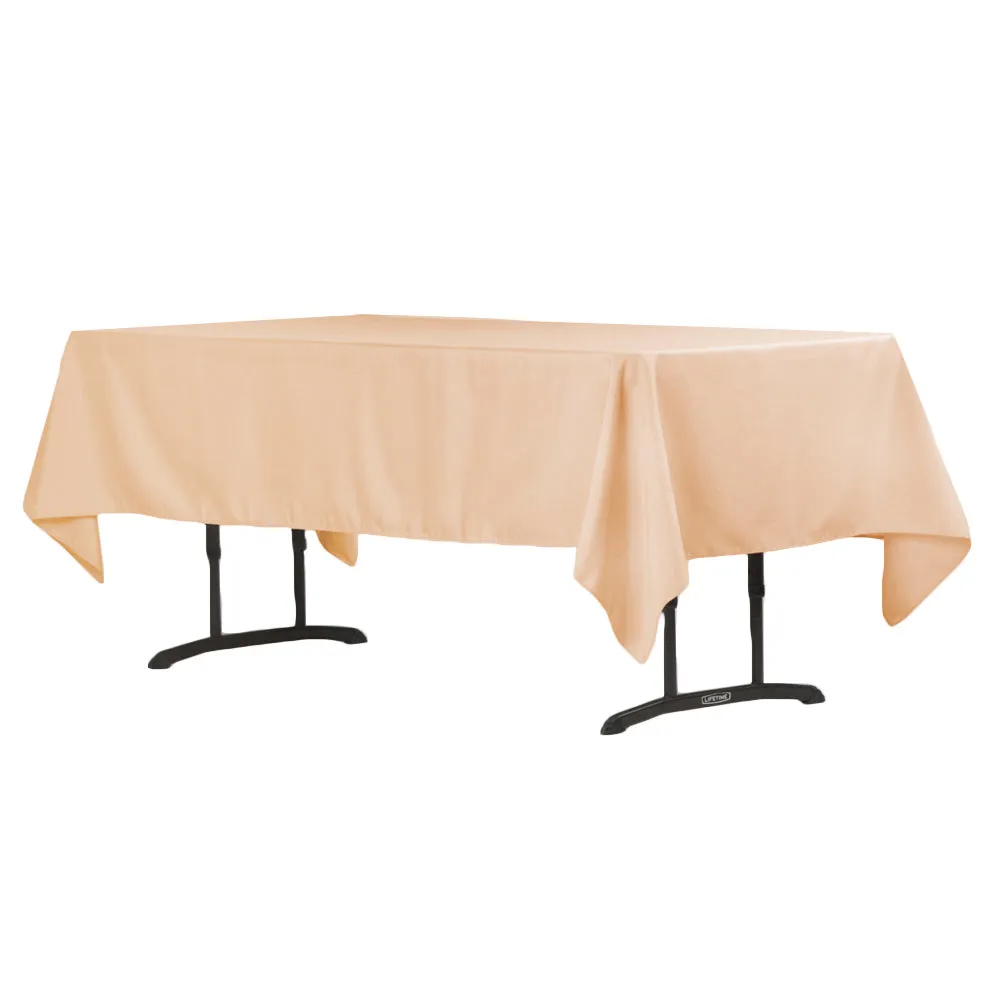 60"x102" Rectangular Polyester Tablecloth - Champagne