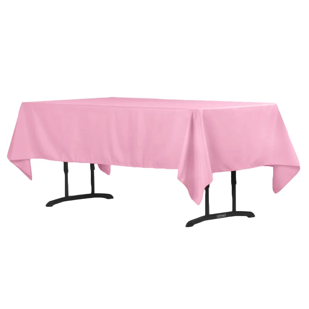 60"x102" Rectangular Polyester Tablecloth - Pink