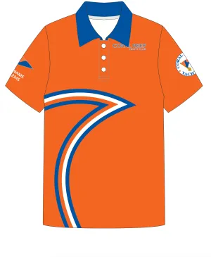 ADULT POLO SHIRT TOP SHORT SLEEVE ORANGE | CORAL REEF YC | PSNLZ'D