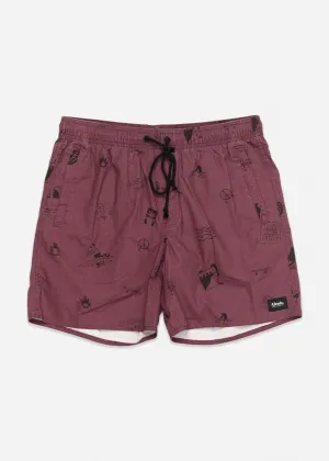 Afends Mens Baywatch Good Times - Elastic Waist Boardshort