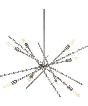 Astra 8-Light Mid-Century Modern Chandelier Light Brushed Nickel