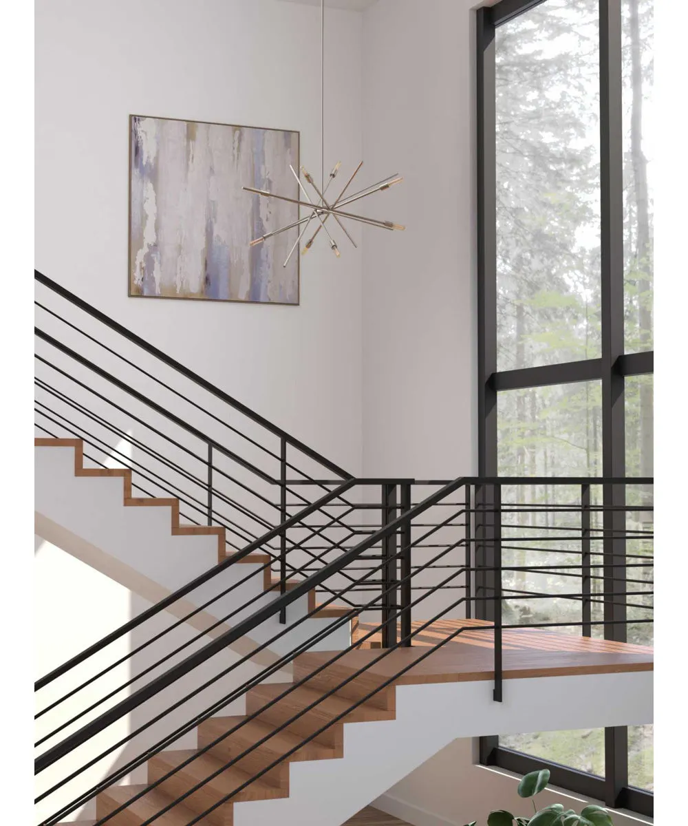 Astra 8-Light Mid-Century Modern Chandelier Light Brushed Nickel