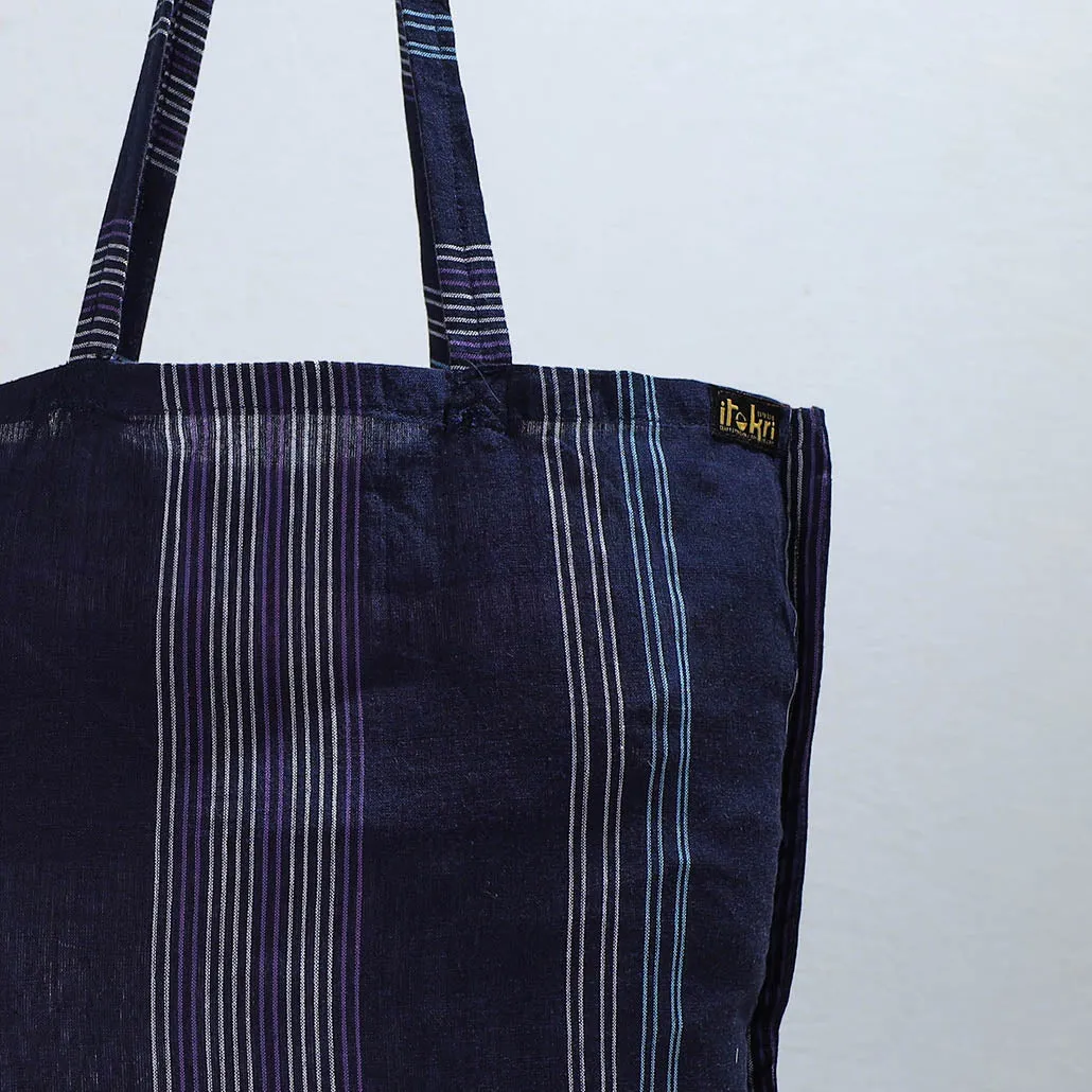 Blue - Jhiri Pure Handloom Cotton Jhola Bag 36