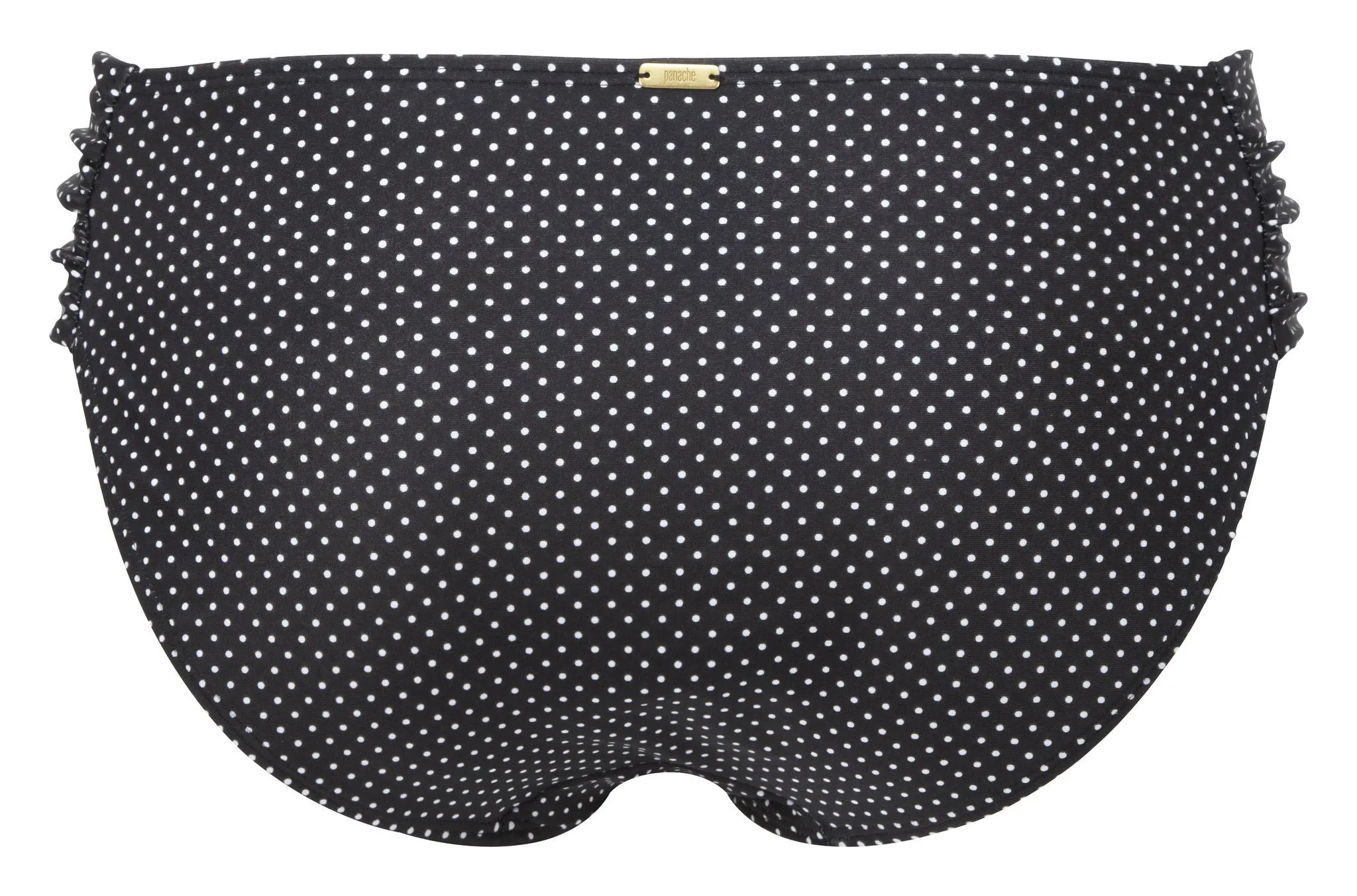 Britt Black Spot Gathered Bikini Brief - Panache Swim
