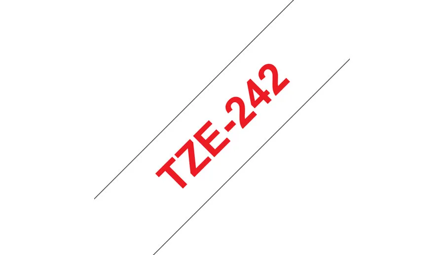 Brother Tze242 - 18 Mm - Red On White