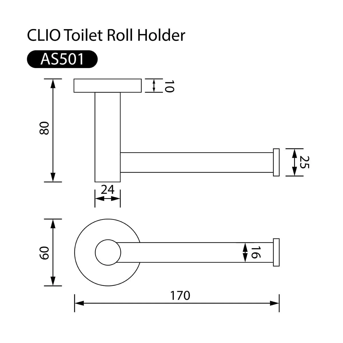 Clio Toilet Roll Holder Brushed Nickel