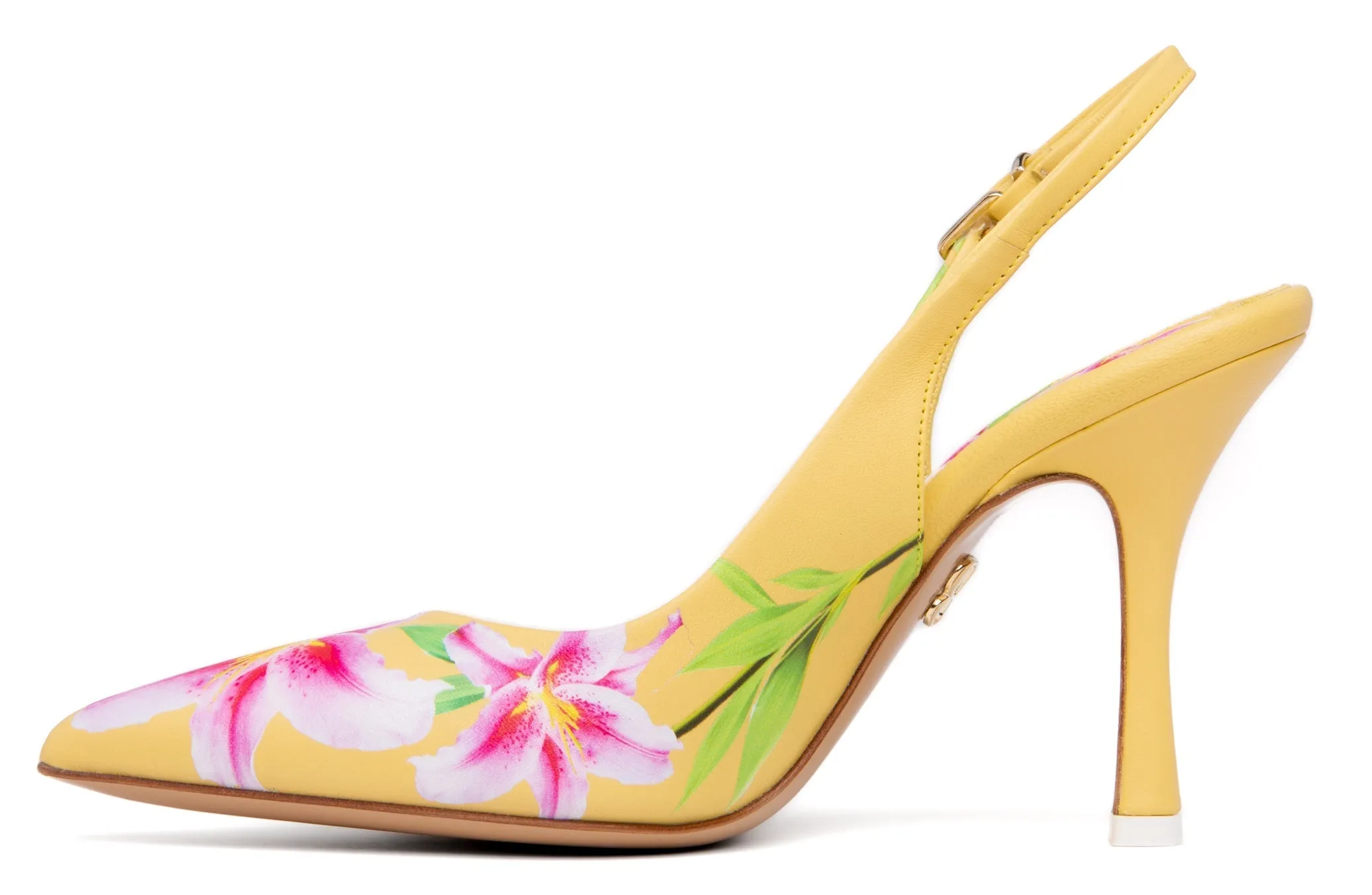 Conica Blue Printed Leather Slingback