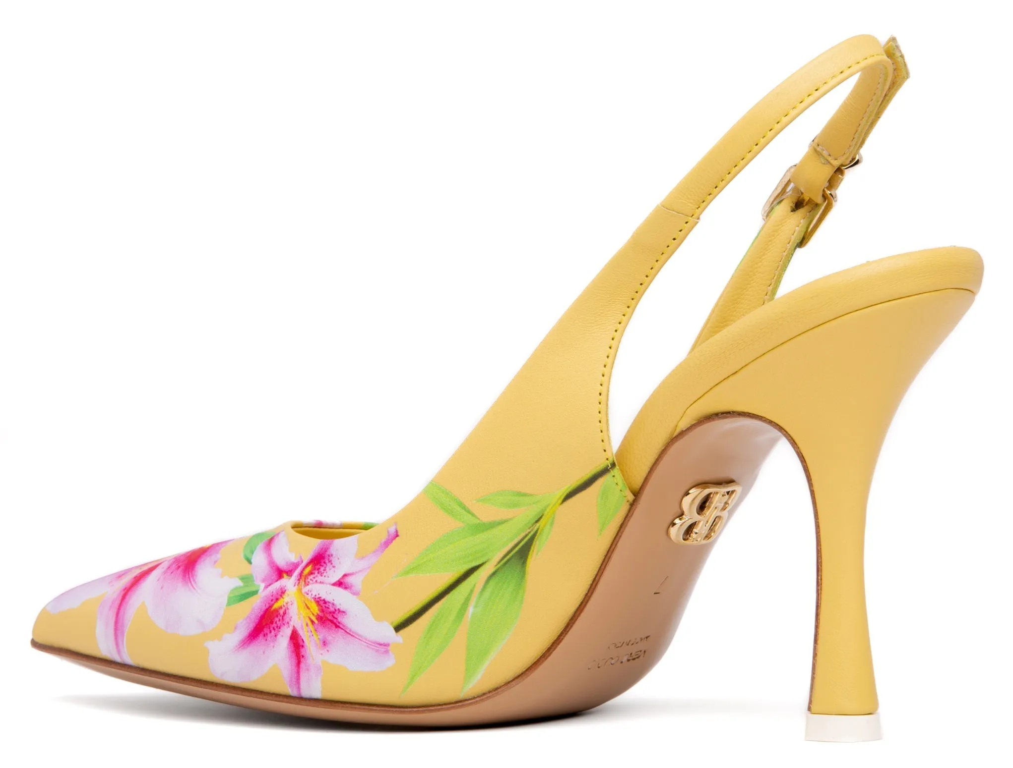 Conica Blue Printed Leather Slingback