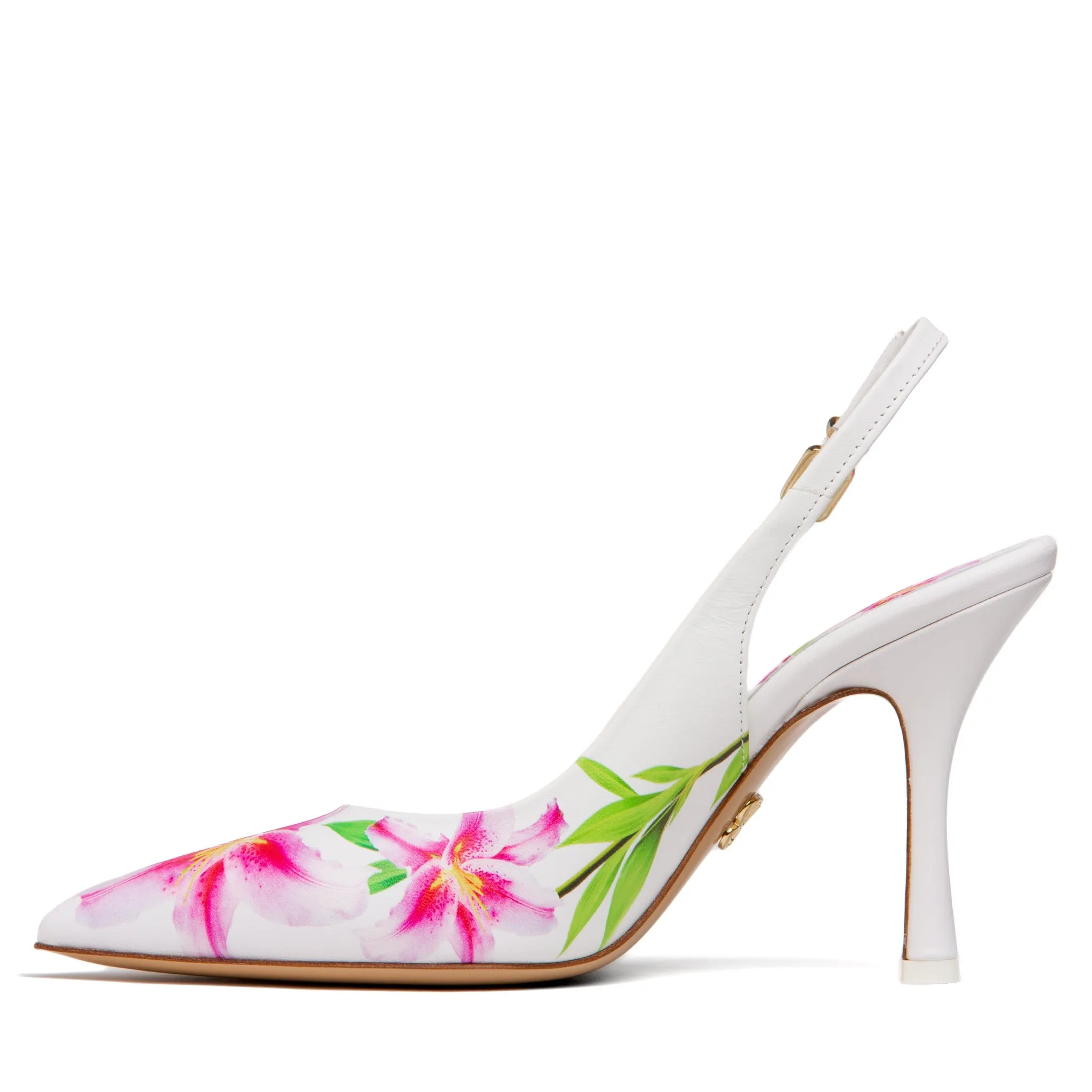 Conica Blue Printed Leather Slingback