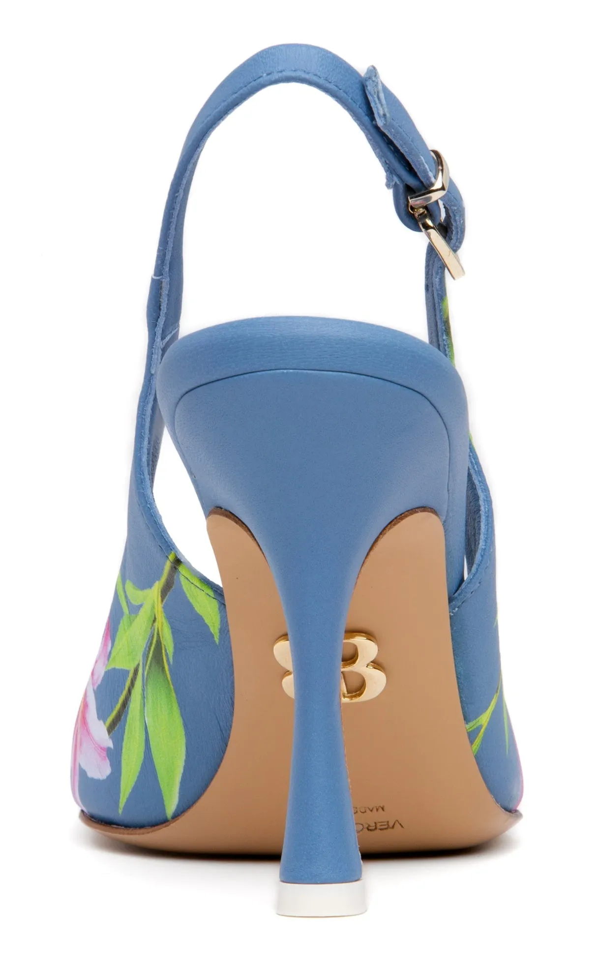 Conica Blue Printed Leather Slingback