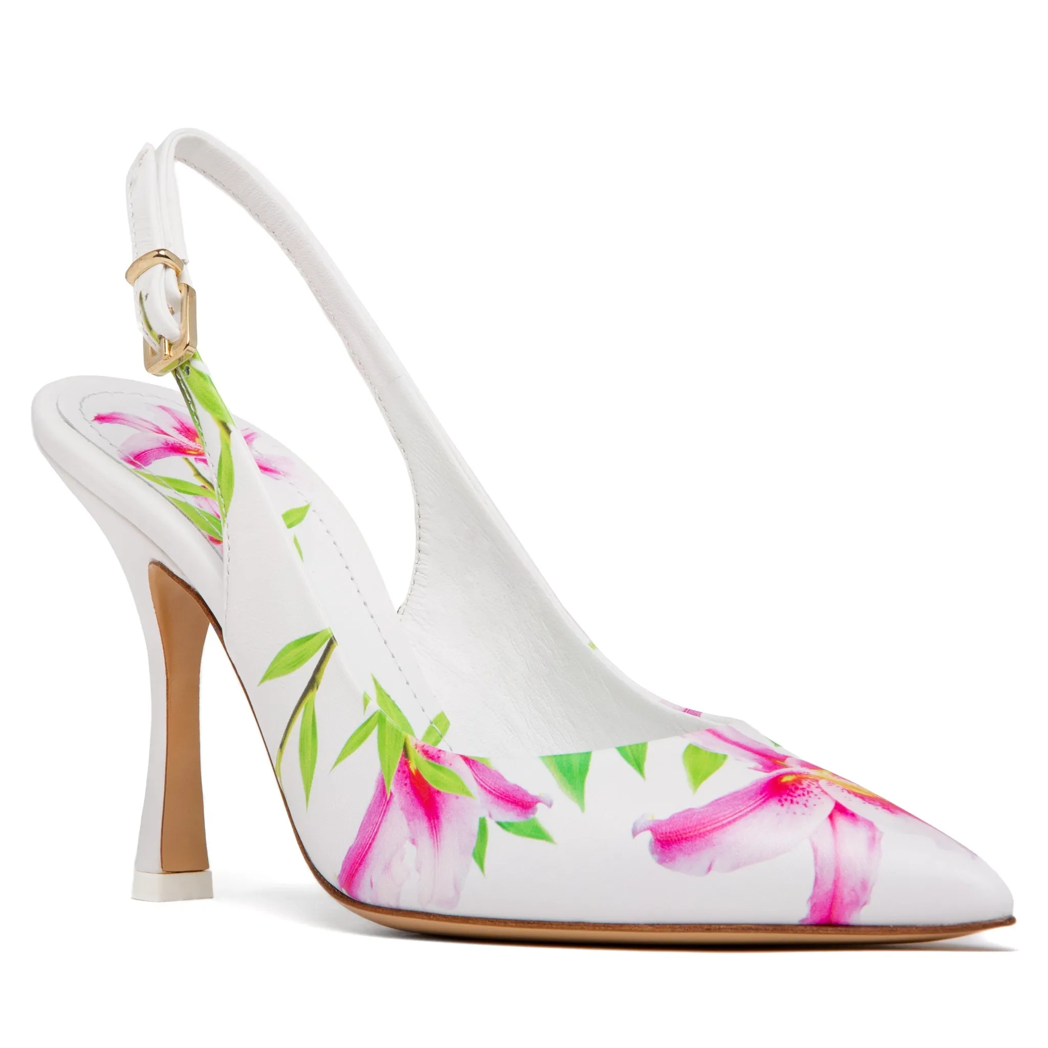 Conica Blue Printed Leather Slingback