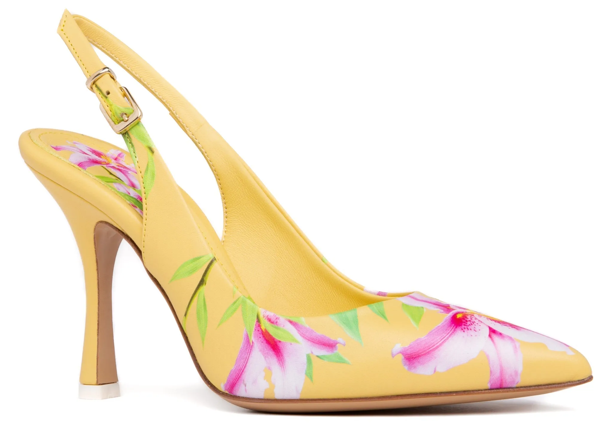 Conica Blue Printed Leather Slingback