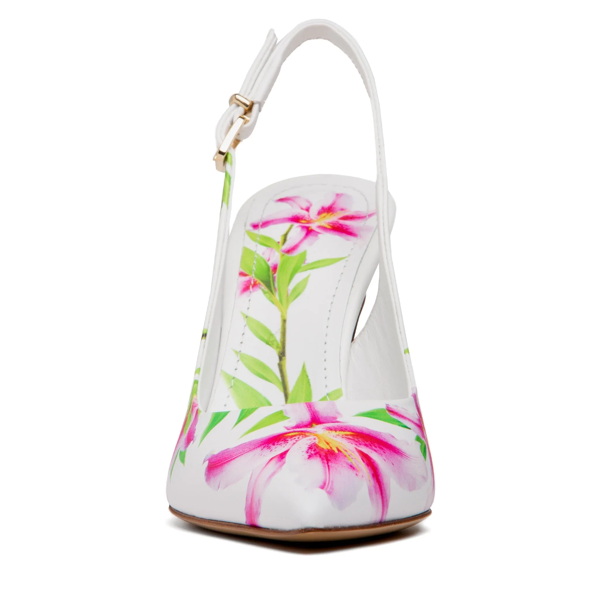 Conica Blue Printed Leather Slingback