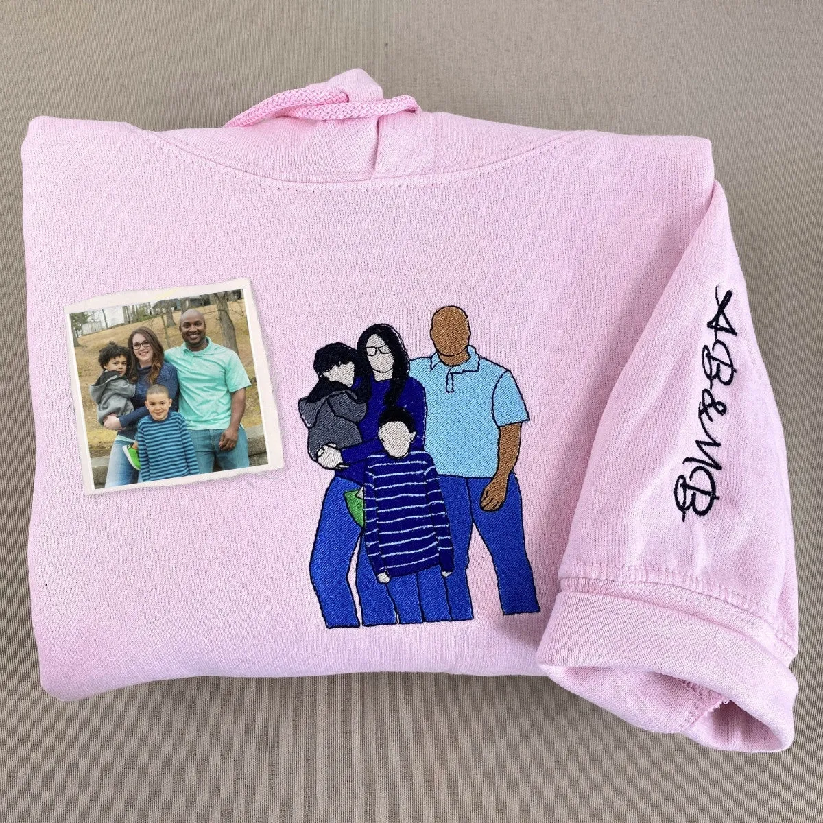 Custom Hoodie with Picture Embroidered Sweatshirt Family Portrait