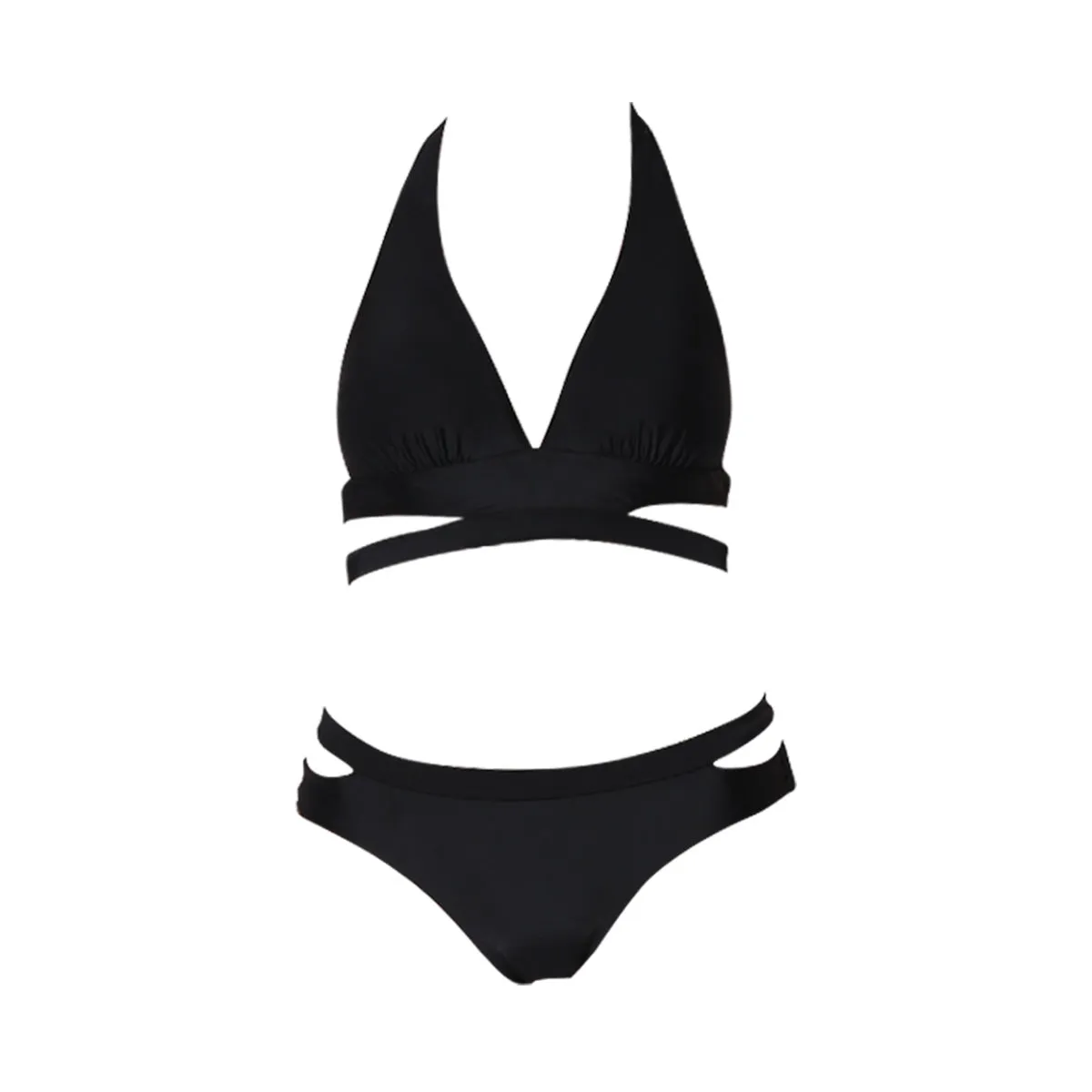 Daring Retro Cutout Bikini Set