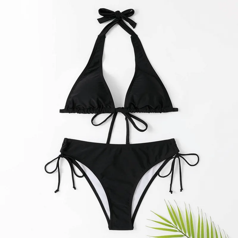 Elastic Split Solid Color Women's Swimwear / Beach Wear - SF0930