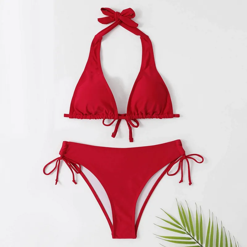 Elastic Split Solid Color Women's Swimwear / Beach Wear - SF0930