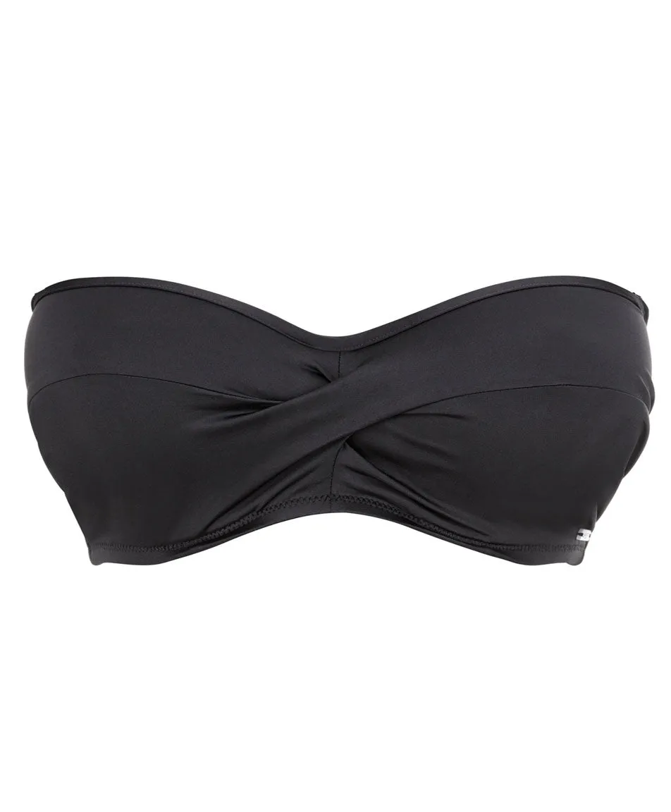 Fantasie Versailles Twist Front Bandeau Bikini Top, Black