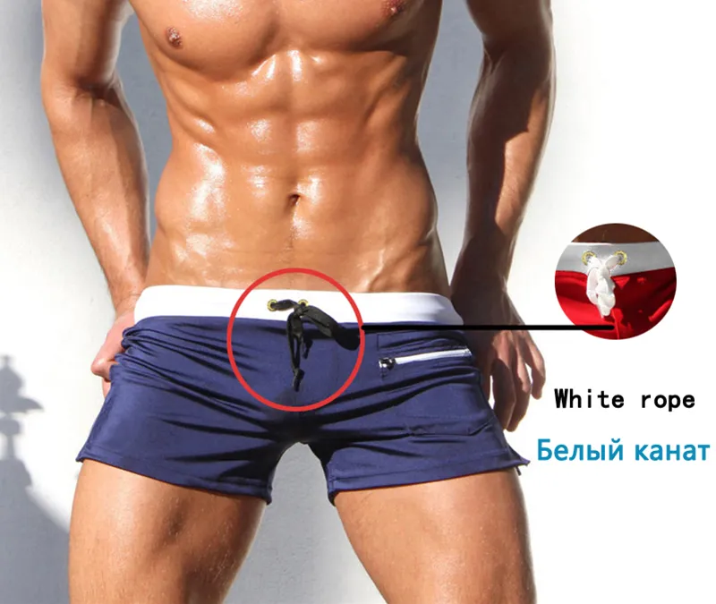 Fashionale Sexy Male Low Rise Nylon Swim Trunks