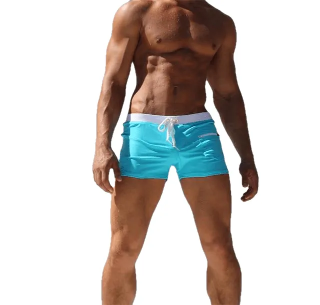 Fashionale Sexy Male Low Rise Nylon Swim Trunks