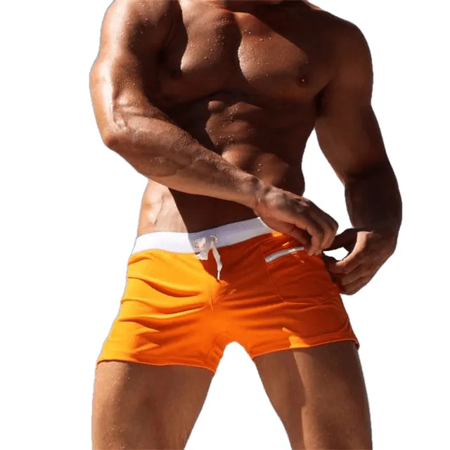 Fashionale Sexy Male Low Rise Nylon Swim Trunks