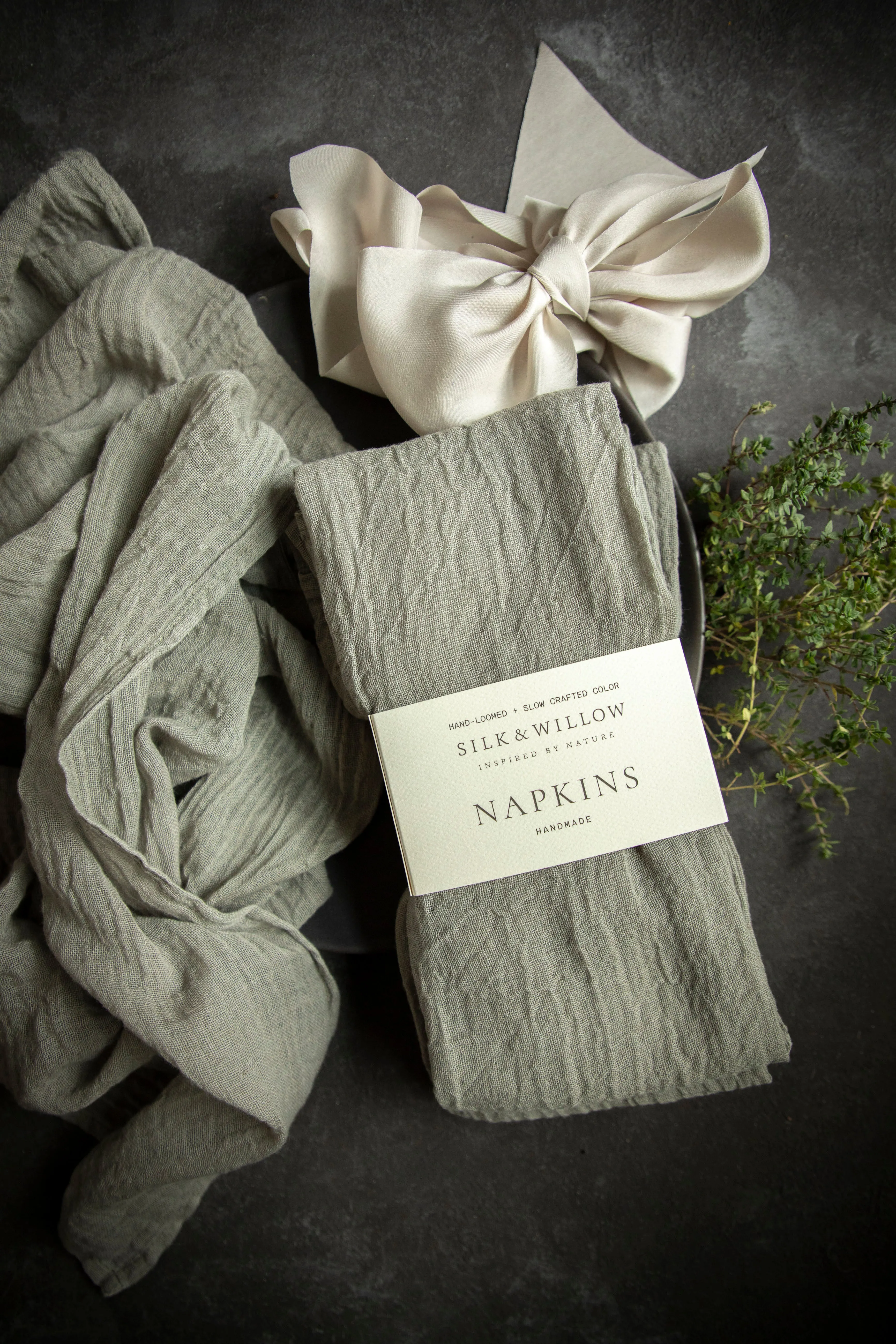 French Gray / Plant Dyed Napkin Sets