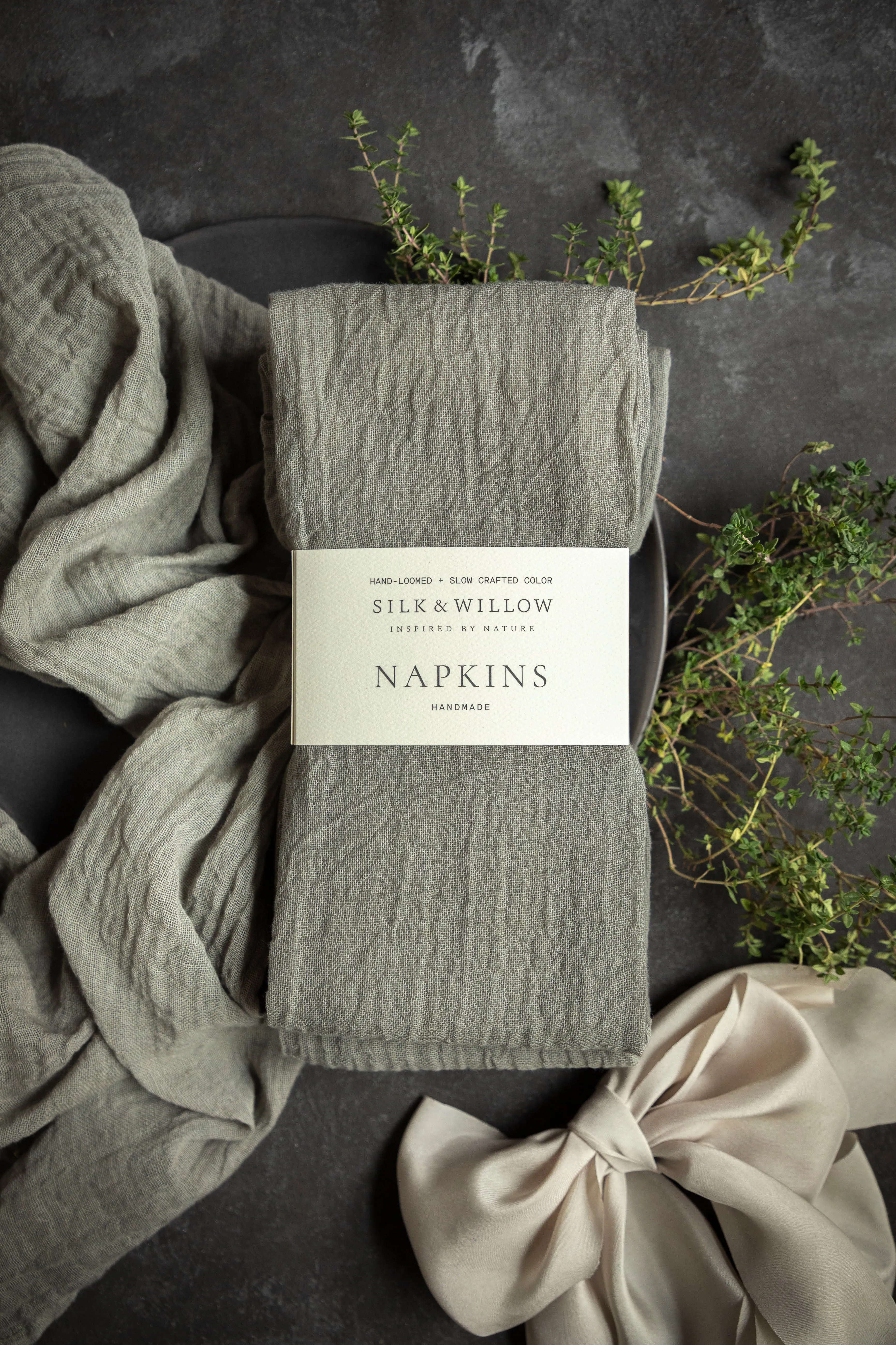French Gray / Plant Dyed Napkin Sets