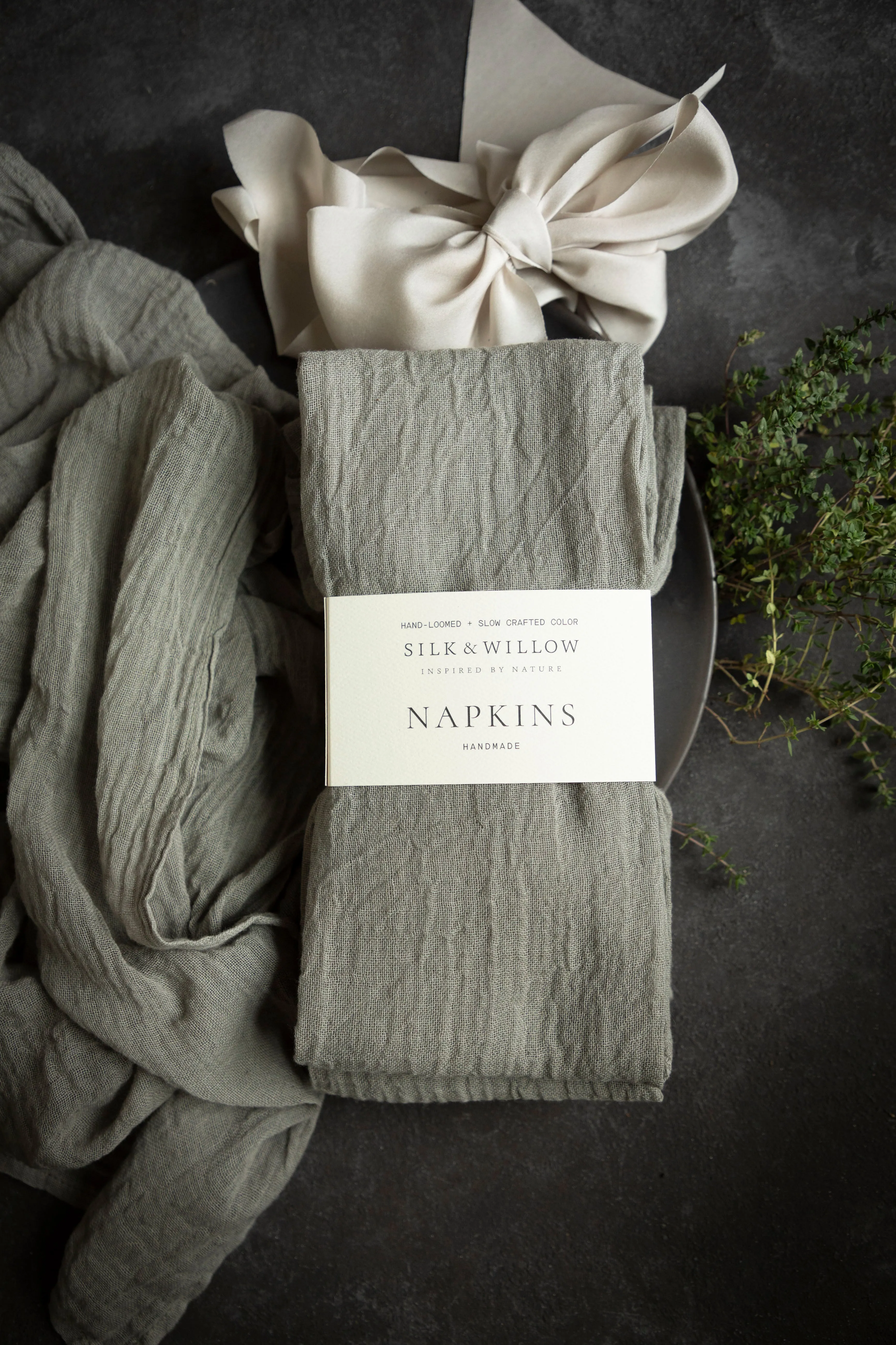 French Gray / Plant Dyed Napkin Sets