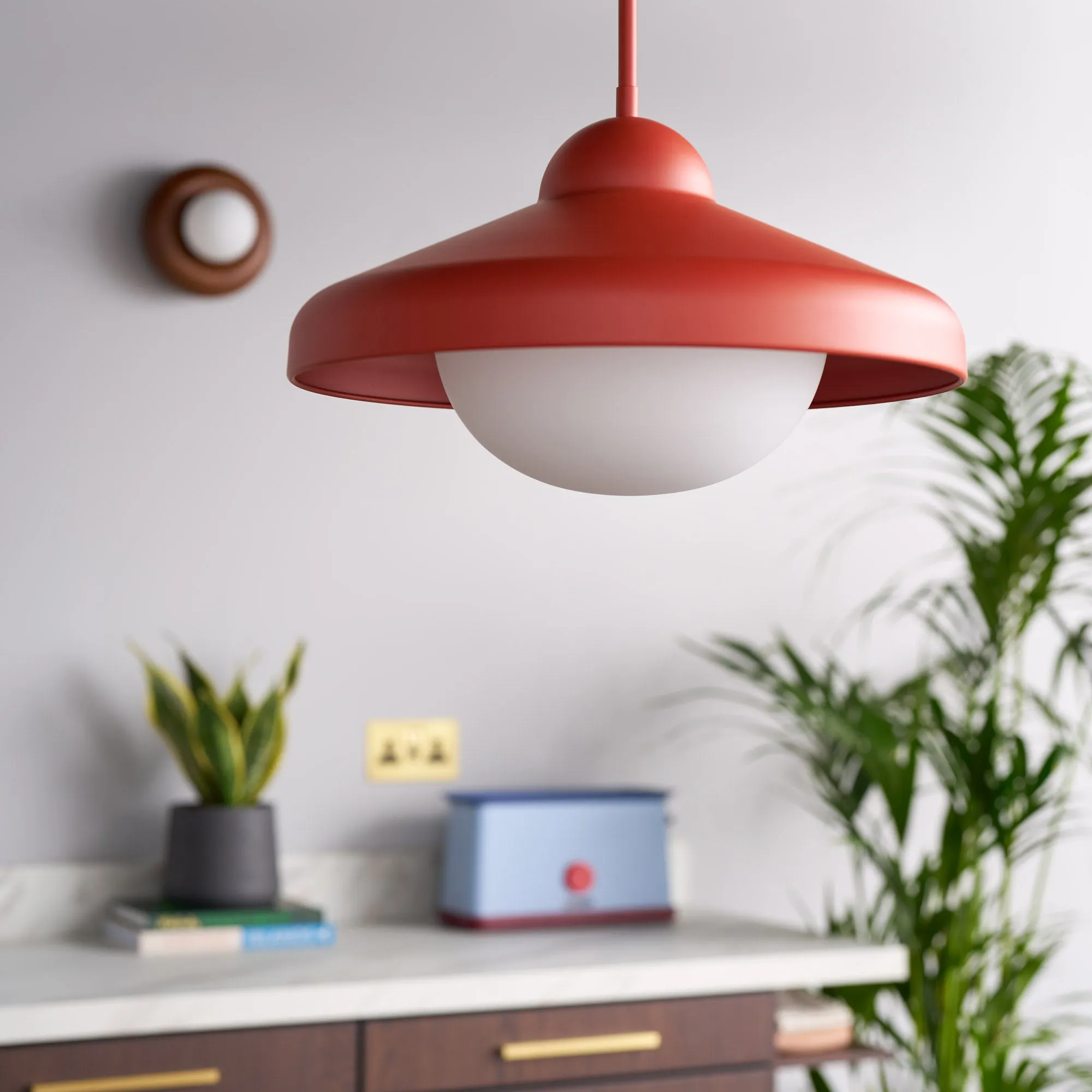 FREYA Pendant Ceiling Light - Rust Red