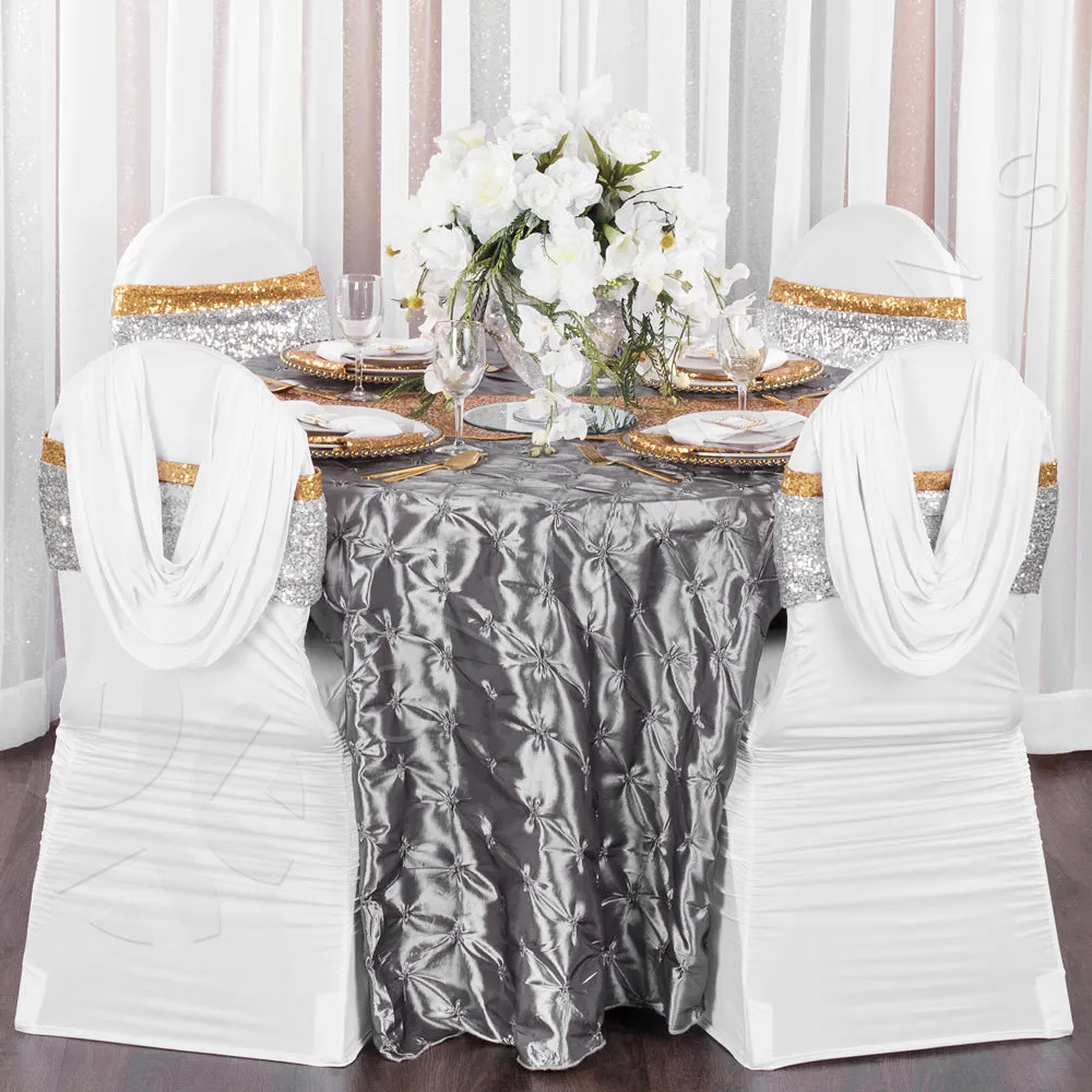 Glitz Sequin Spandex Chair Band - Gold
