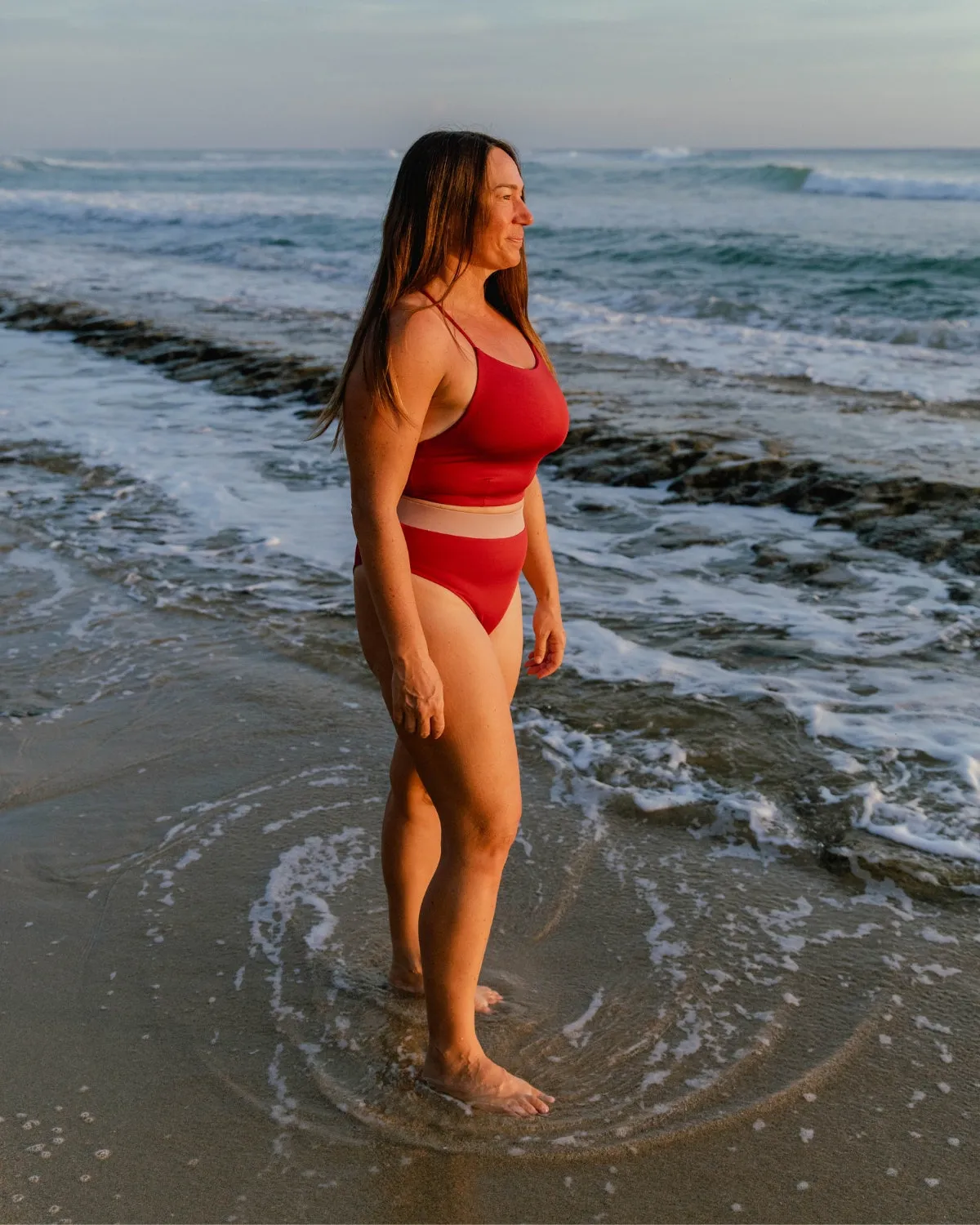 Imperfect Nefeli Bikini Bottom - Rhubarb Red / Misty Rose