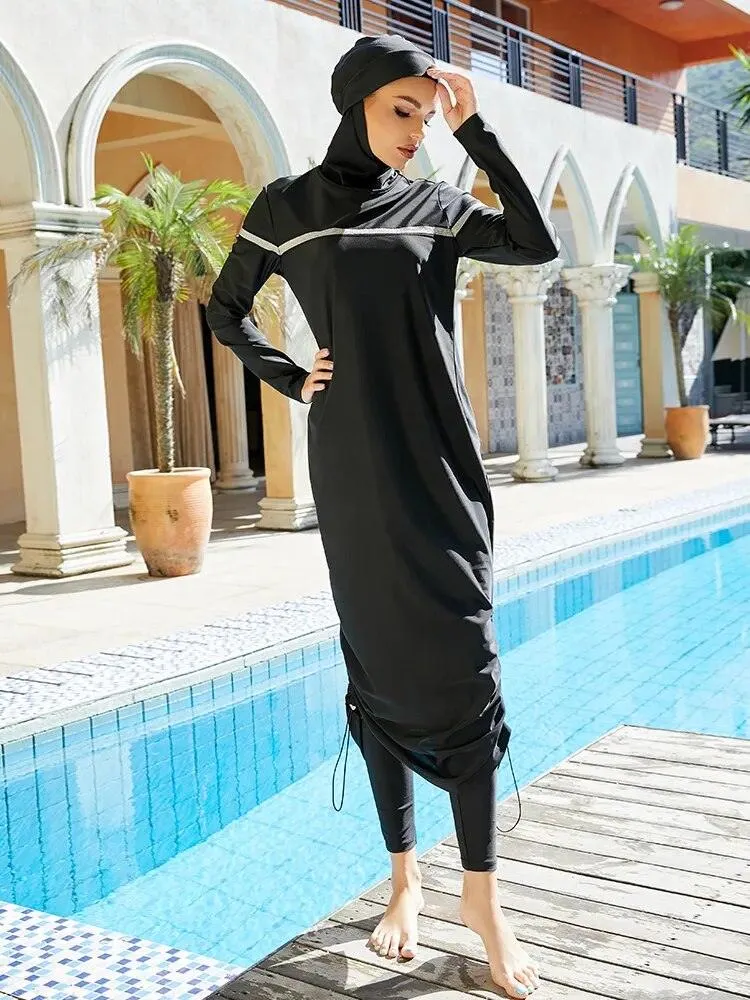 Islamic Modest Burkini Swimwear for Muslim Women with Cap