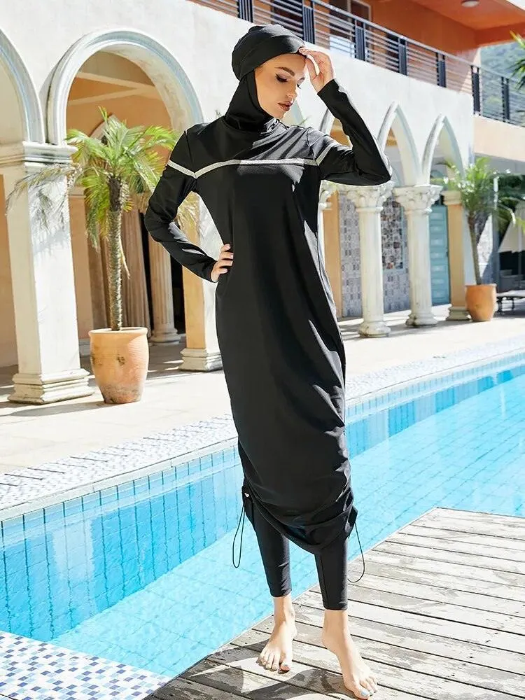 Islamic Modest Burkini Swimwear for Muslim Women with Cap