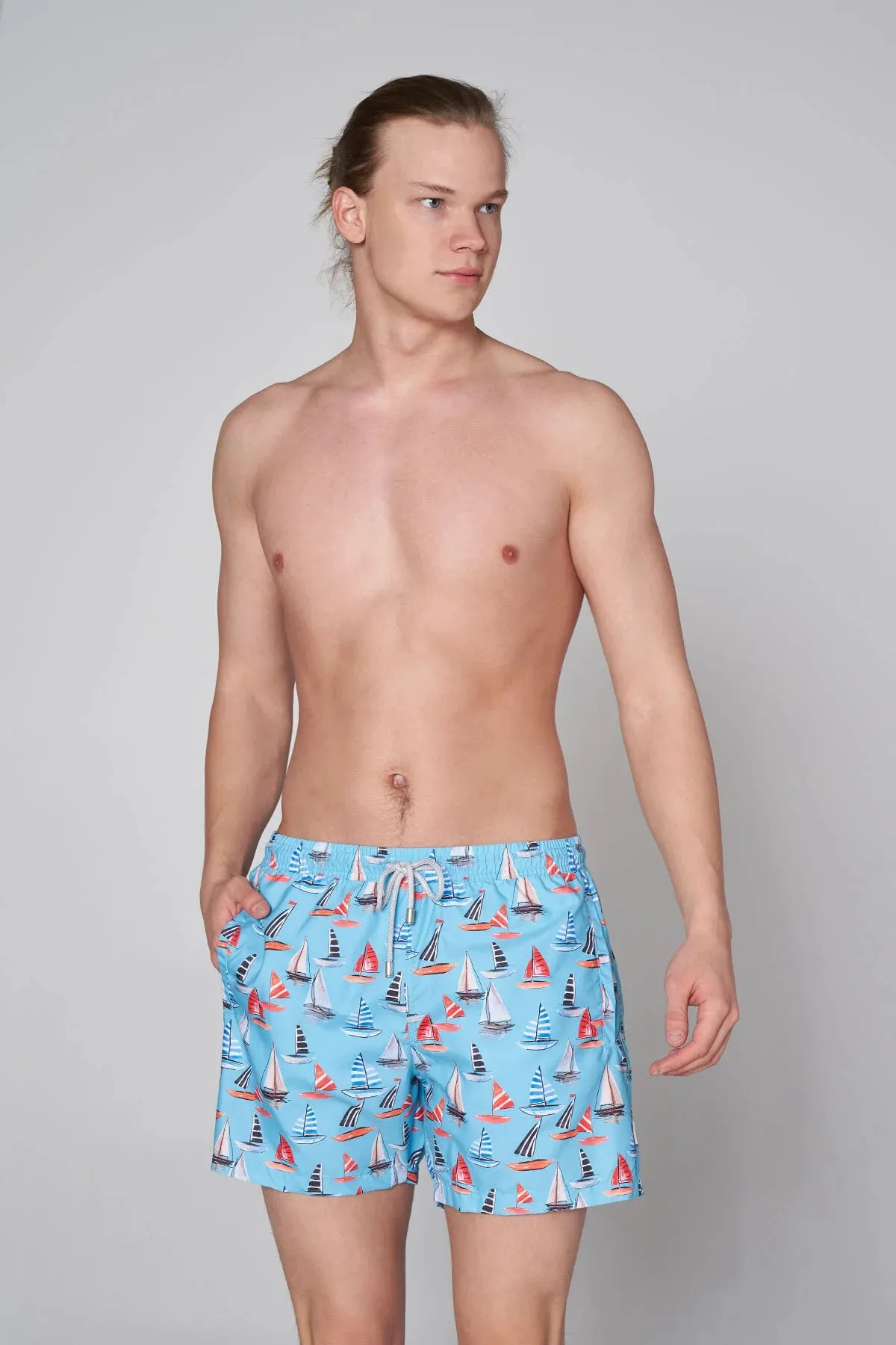 John Frank Men's Patterned Or Printed Swim Shorts