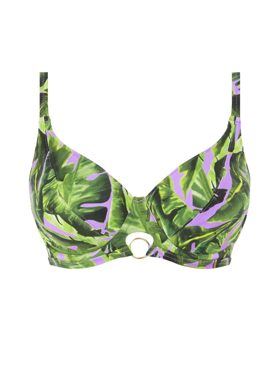 Jungle Oasis Bikini Top - Cassis