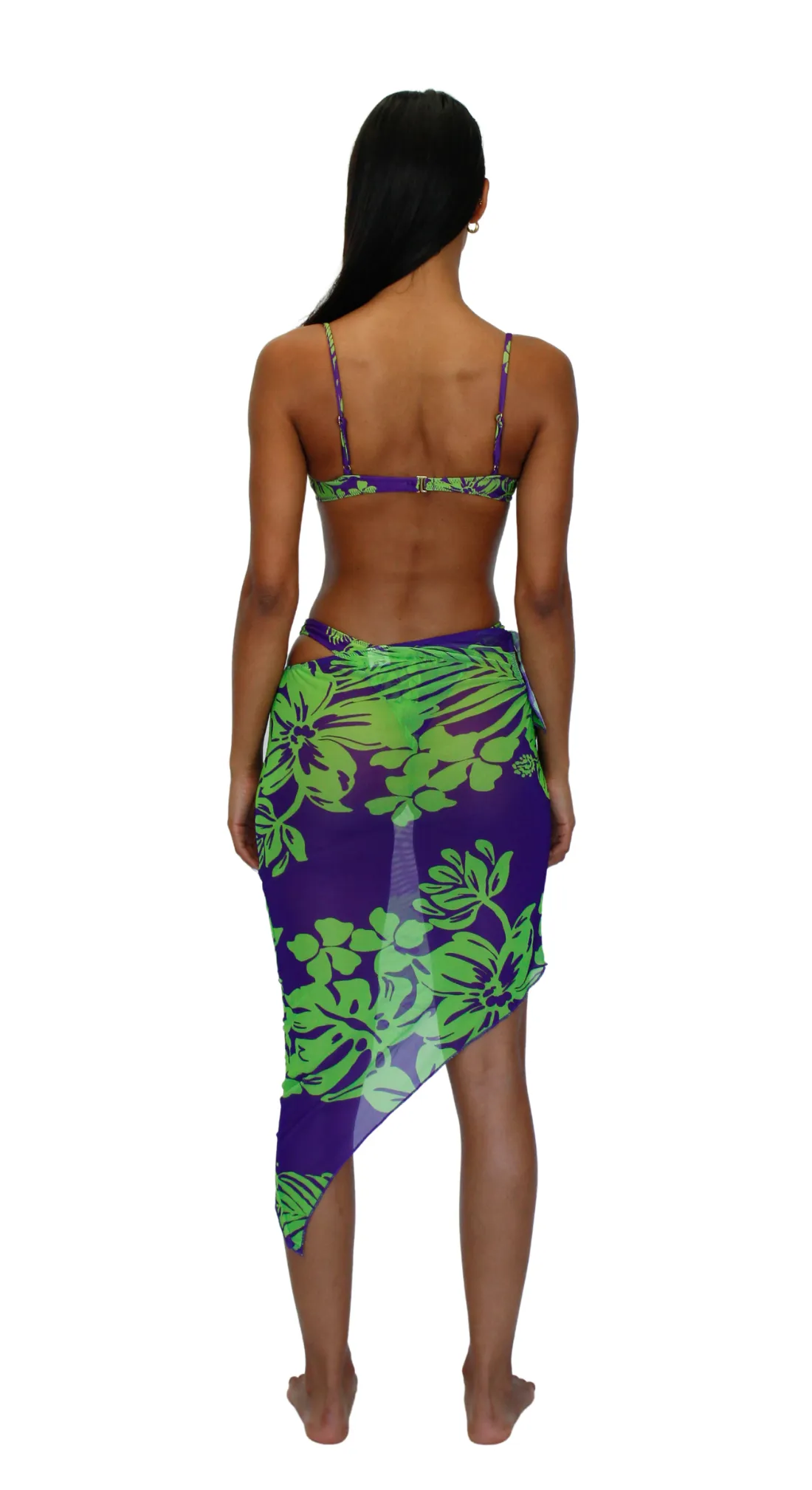 KIAH MESH SKIRT - PURPLE/GREEN