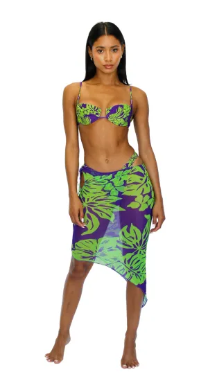 KIAH MESH SKIRT - PURPLE/GREEN