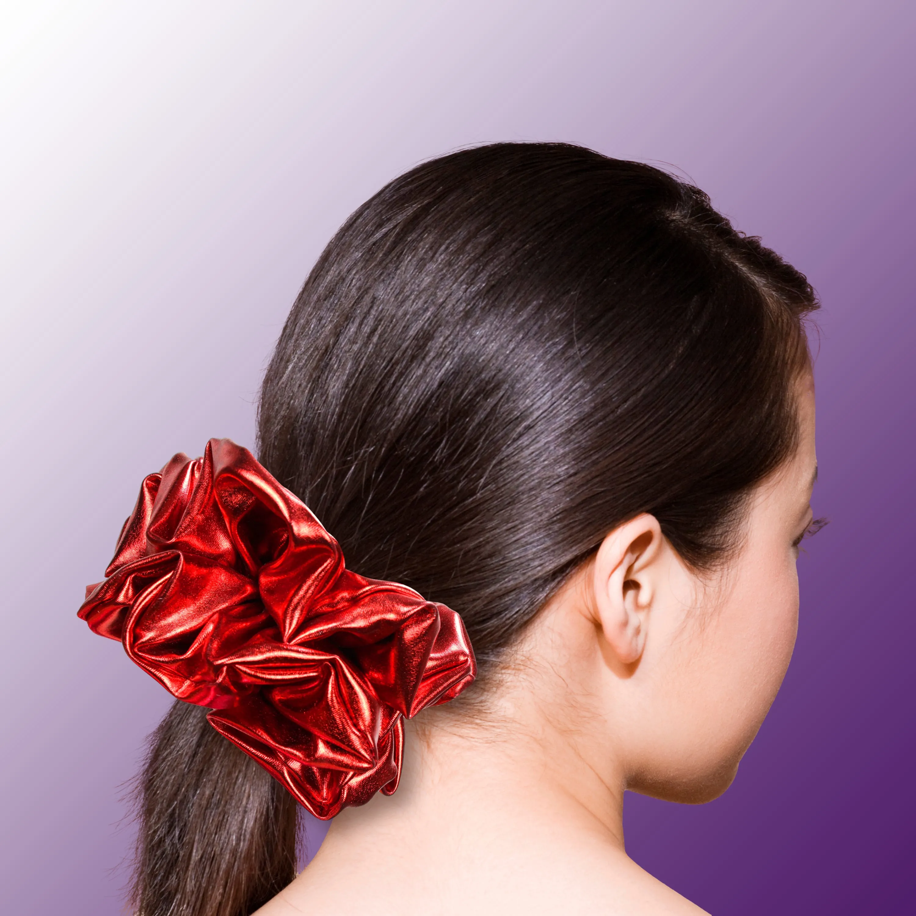 KING SIZE Metallic Scrunchies XXL Oversized Made in the USA Red
