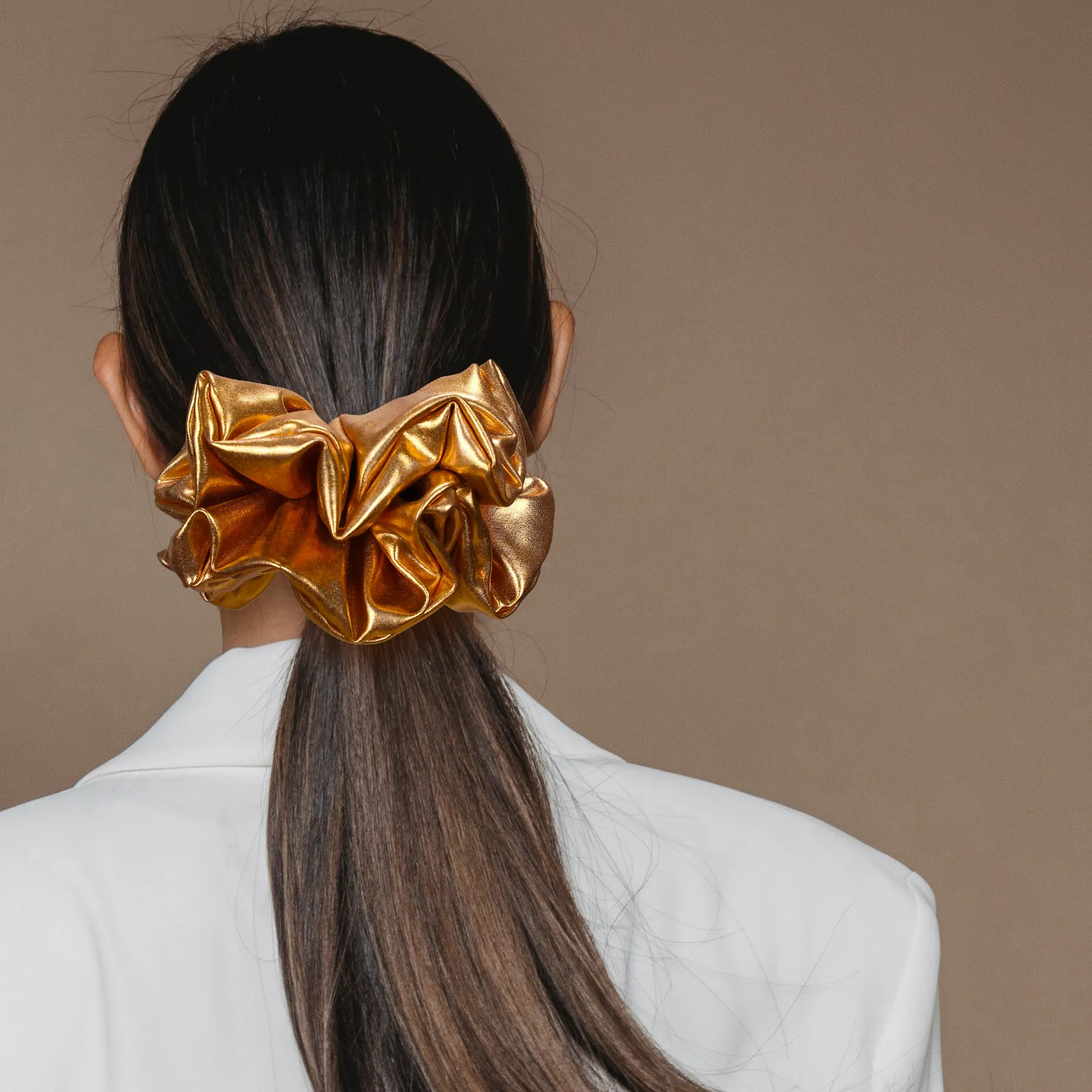 KING SIZE Metallic Scrunchies XXL Oversized Made in the USA Red