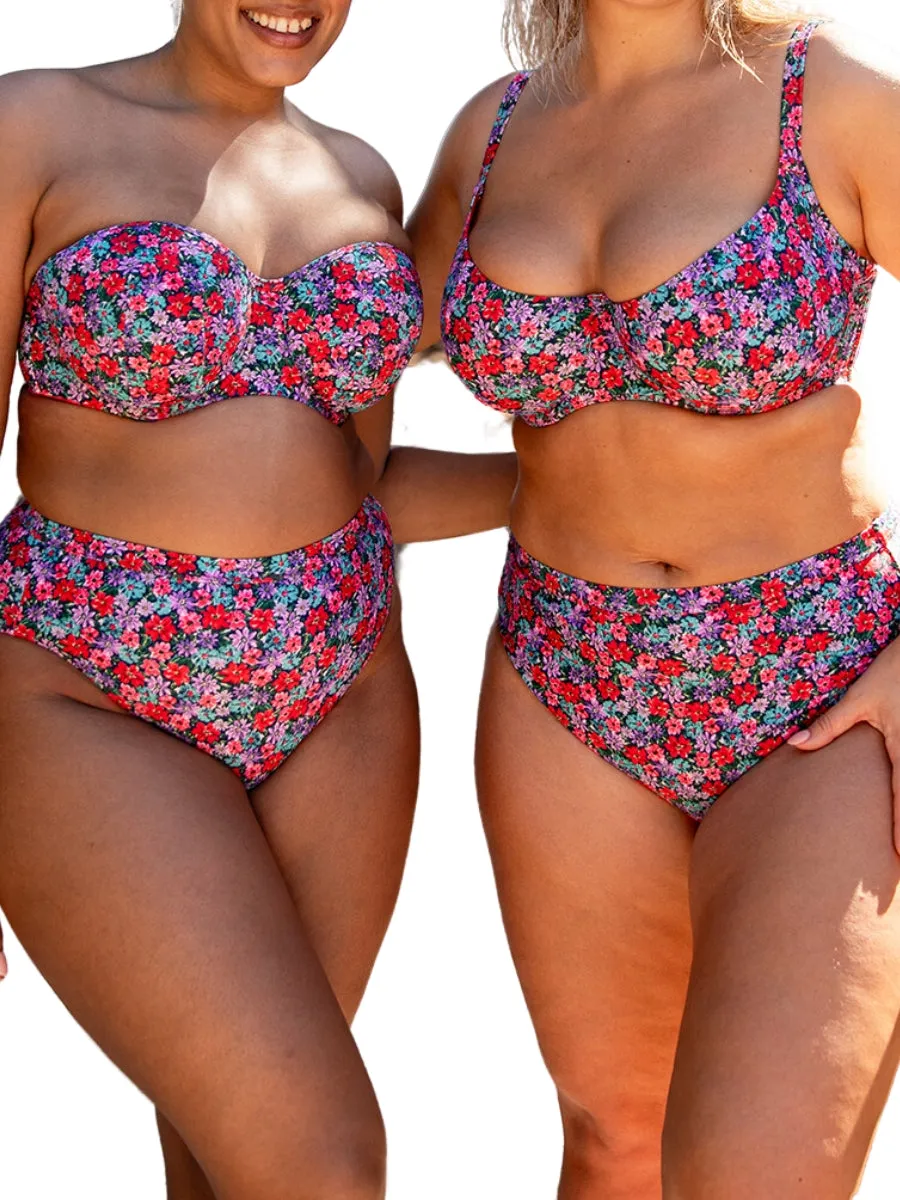Kitsch Kate Bandeau Bikini Top - Floral Print