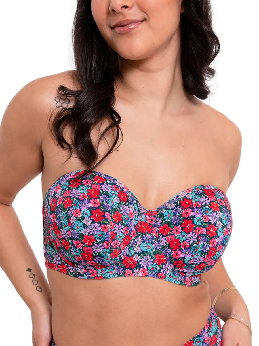Kitsch Kate Bandeau Bikini Top - Floral Print