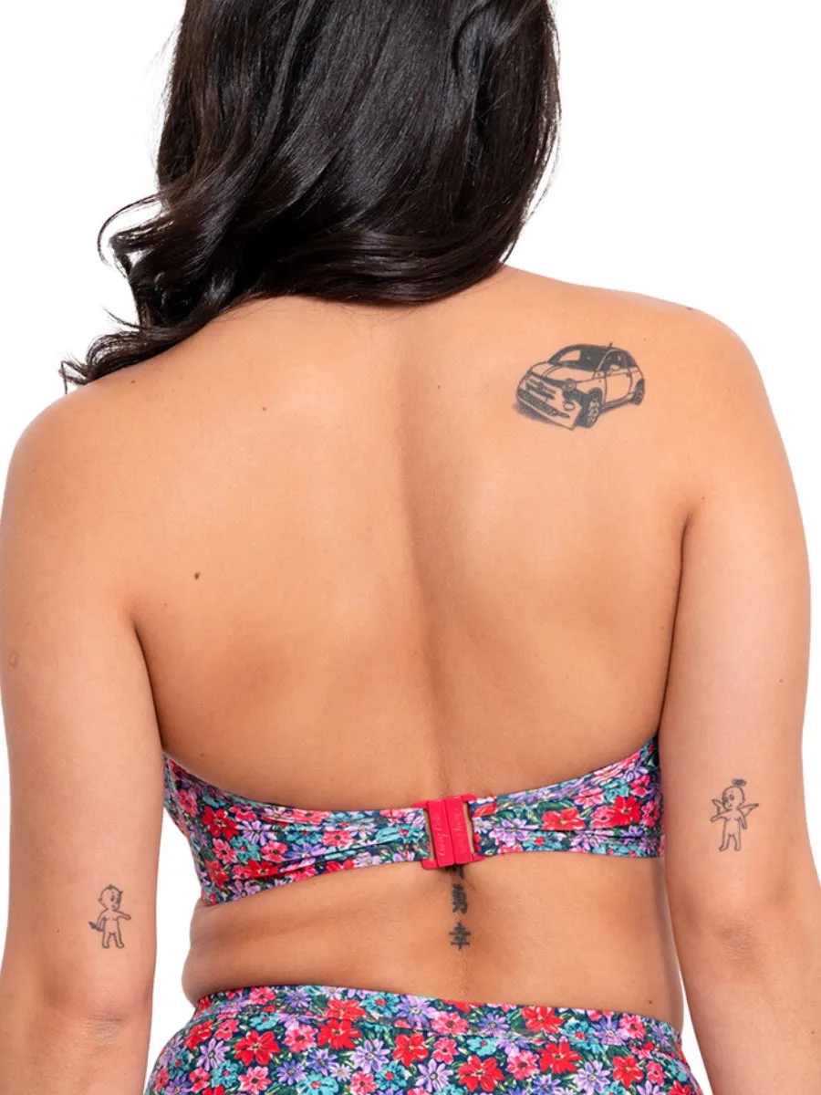 Kitsch Kate Bandeau Bikini Top - Floral Print