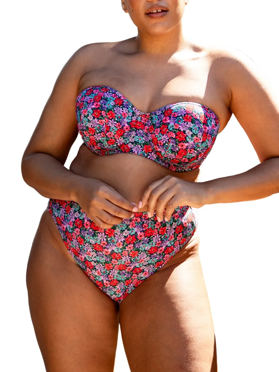 Kitsch Kate Bandeau Bikini Top - Floral Print