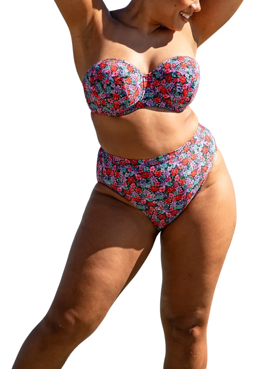 Kitsch Kate Bandeau Bikini Top - Floral Print