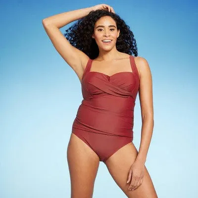 Kona Sol Women's Full Coverage One Piece Swimsuit Tummy Control