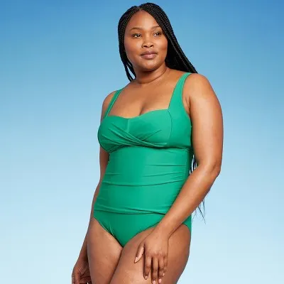 Kona Sol Women's Full Coverage One Piece Swimsuit Tummy Control