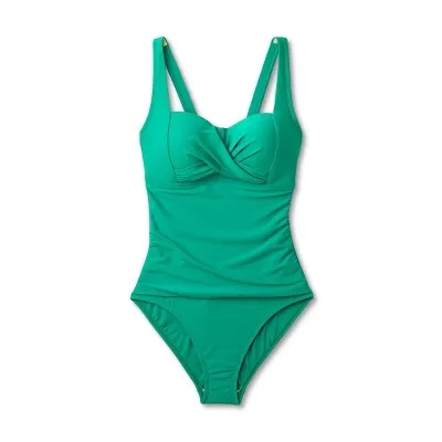 Kona Sol Women's Full Coverage One Piece Swimsuit Tummy Control