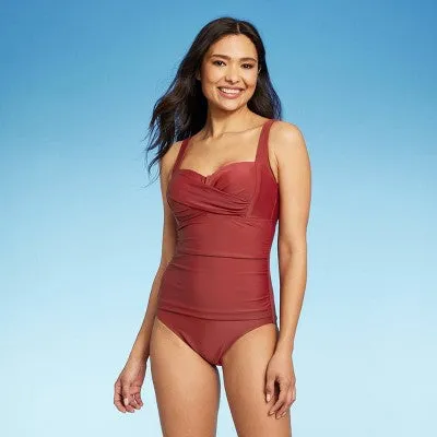 Kona Sol Women's Full Coverage One Piece Swimsuit Tummy Control